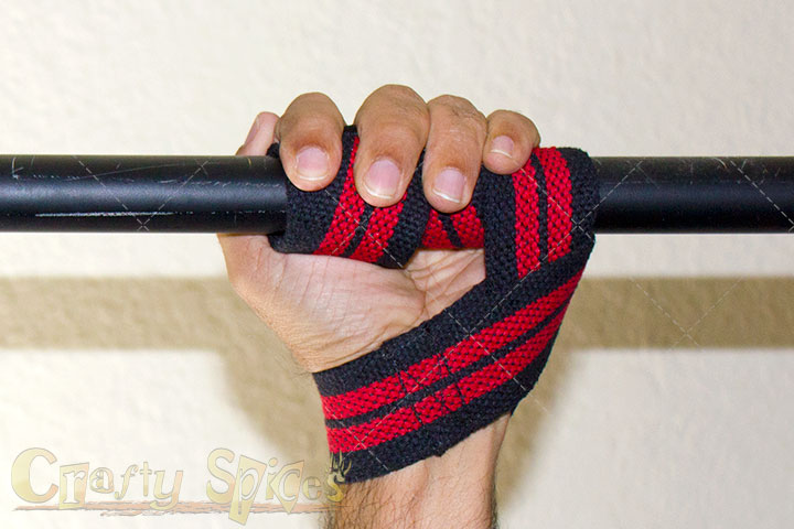 My husband using the lifting strap My husband using the lifting strap