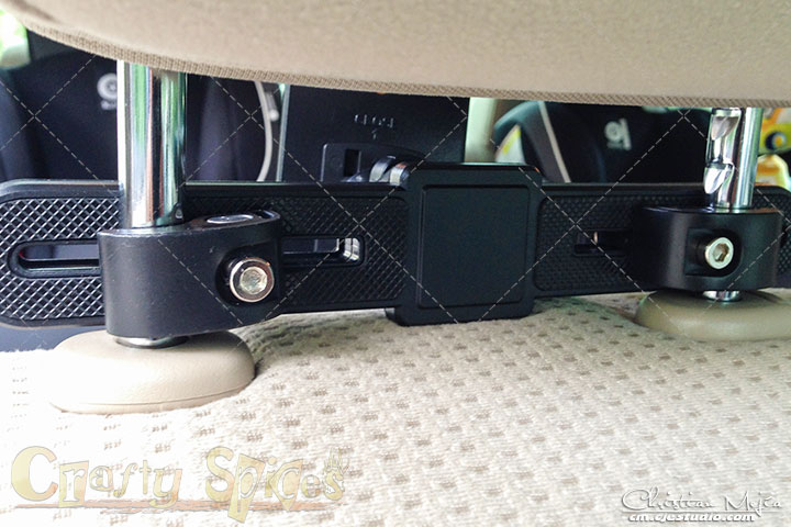 Infernal Innovations Car Tablet Headrest Mount - view from the front seat Infernal Innovations Car Tablet Headrest Mount - view from the front seat