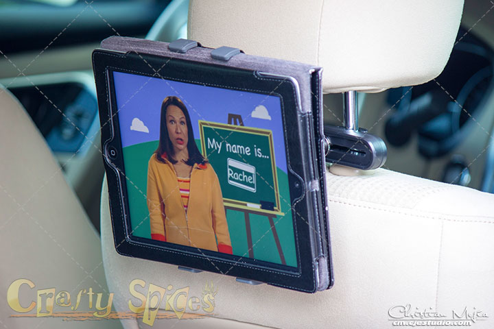 Infernal Innovations Car Tablet Headrest Mount in action Infernal Innovations Car Tablet Headrest Mount in action