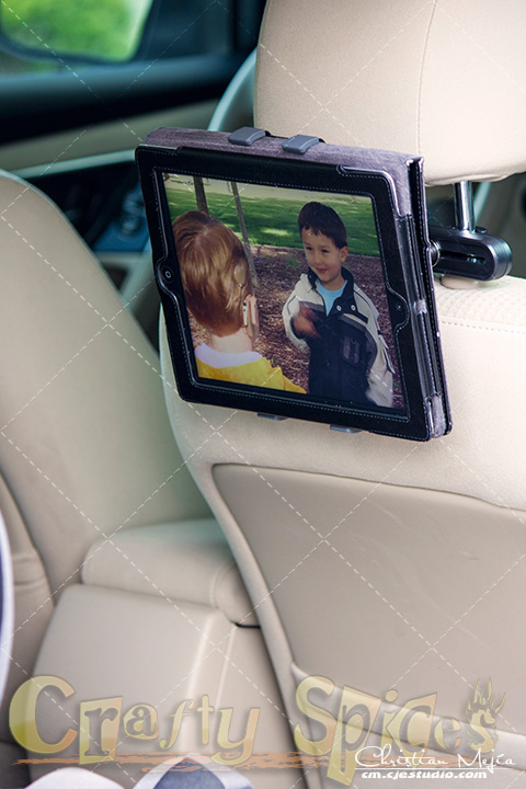 Infernal Innovations Car Tablet Headrest Mount in action Infernal Innovations Car Tablet Headrest Mount in action