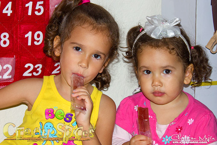 Kira and Kaylee enjoying a Soothie Suckers Kira and Kaylee enjoying a Soothie Suckers
