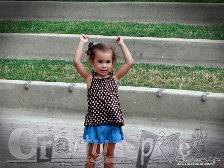 Kira, having fun.